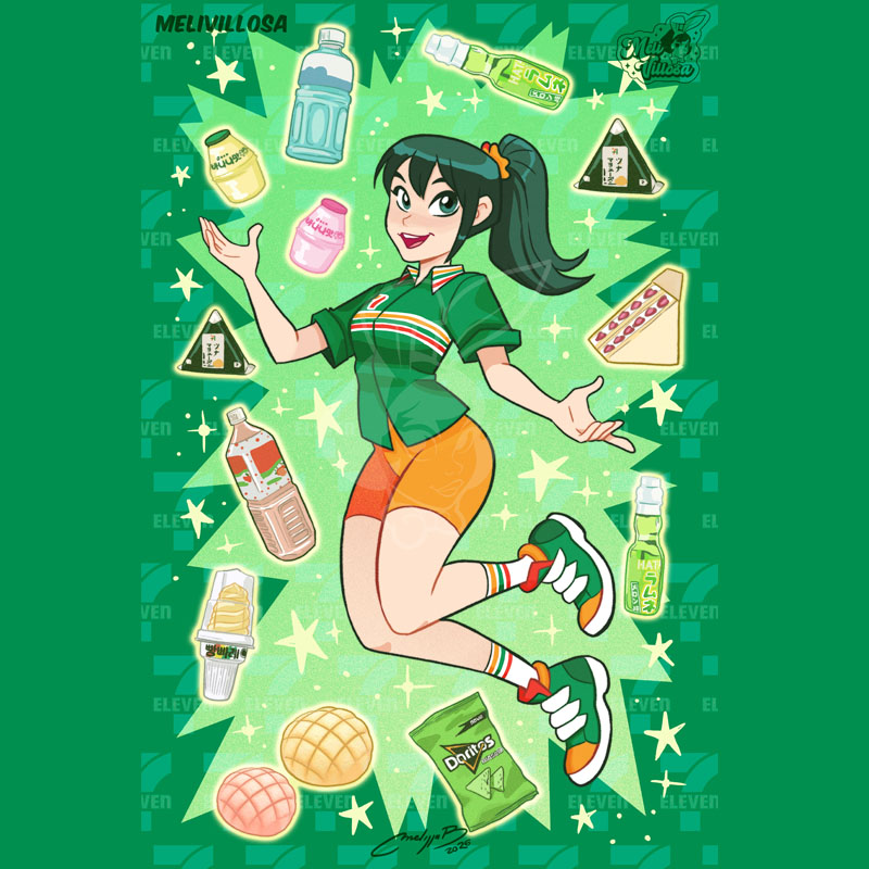 Chica Konbini, illustration by Melissa Ballesteros